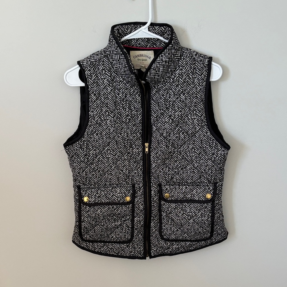 Cambridge Dry Goods Black and White Herringbone Vest
